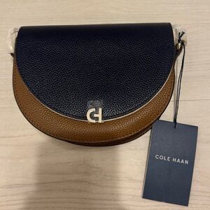 Cole Haan Blue and Tan Crossbody Bag
